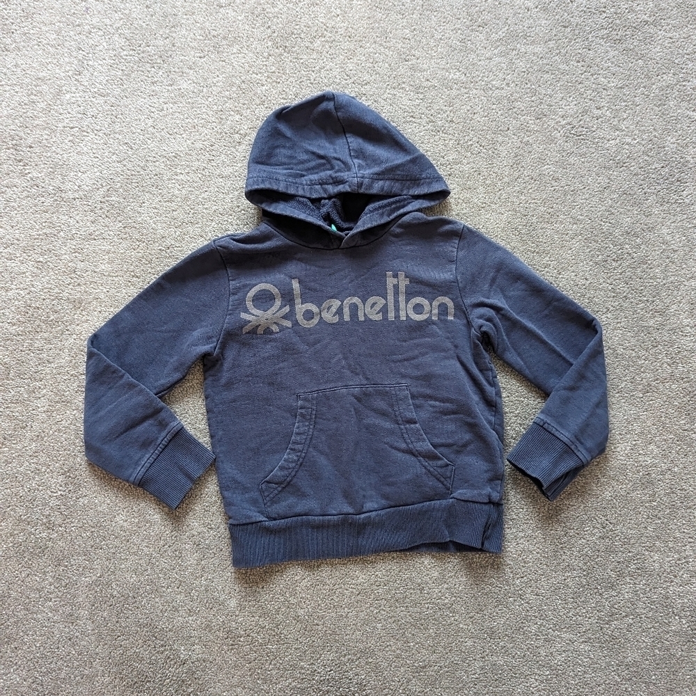 Benetton dark blue sweatshirt hoodie cotton kids 6 years old